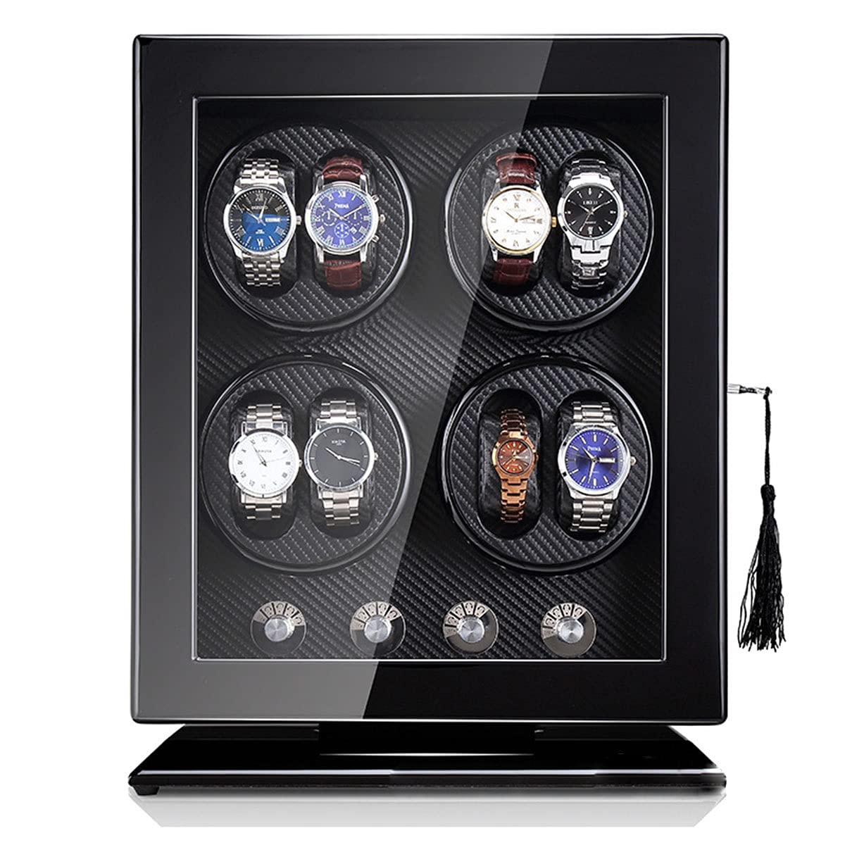 Enrollador automático de relojes doble con pantalla táctil LCD y caja con iluminación