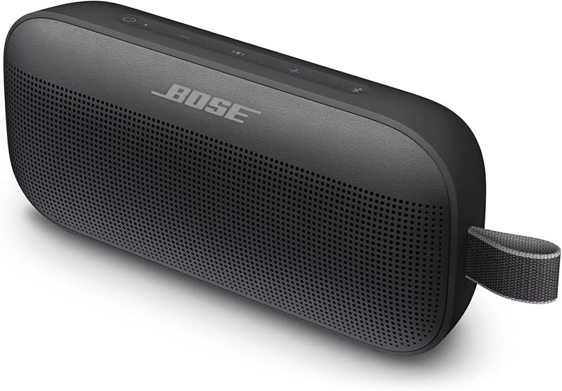 Bose SoundLink Flex parlante Bluetooth, parlante portátil con micrófono, parlante inalámbrico Impermeable para Viajes, Uso en Exteriores y pileta, Negro