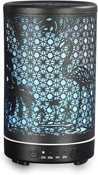 Flamingo Essential Oil Diffuser, 100ML Aromatherapy Diffuser Humidifiers for Bedroom, 7 Color Mood Lights, Waterless Auto-Off, for Bedroom, Office Black