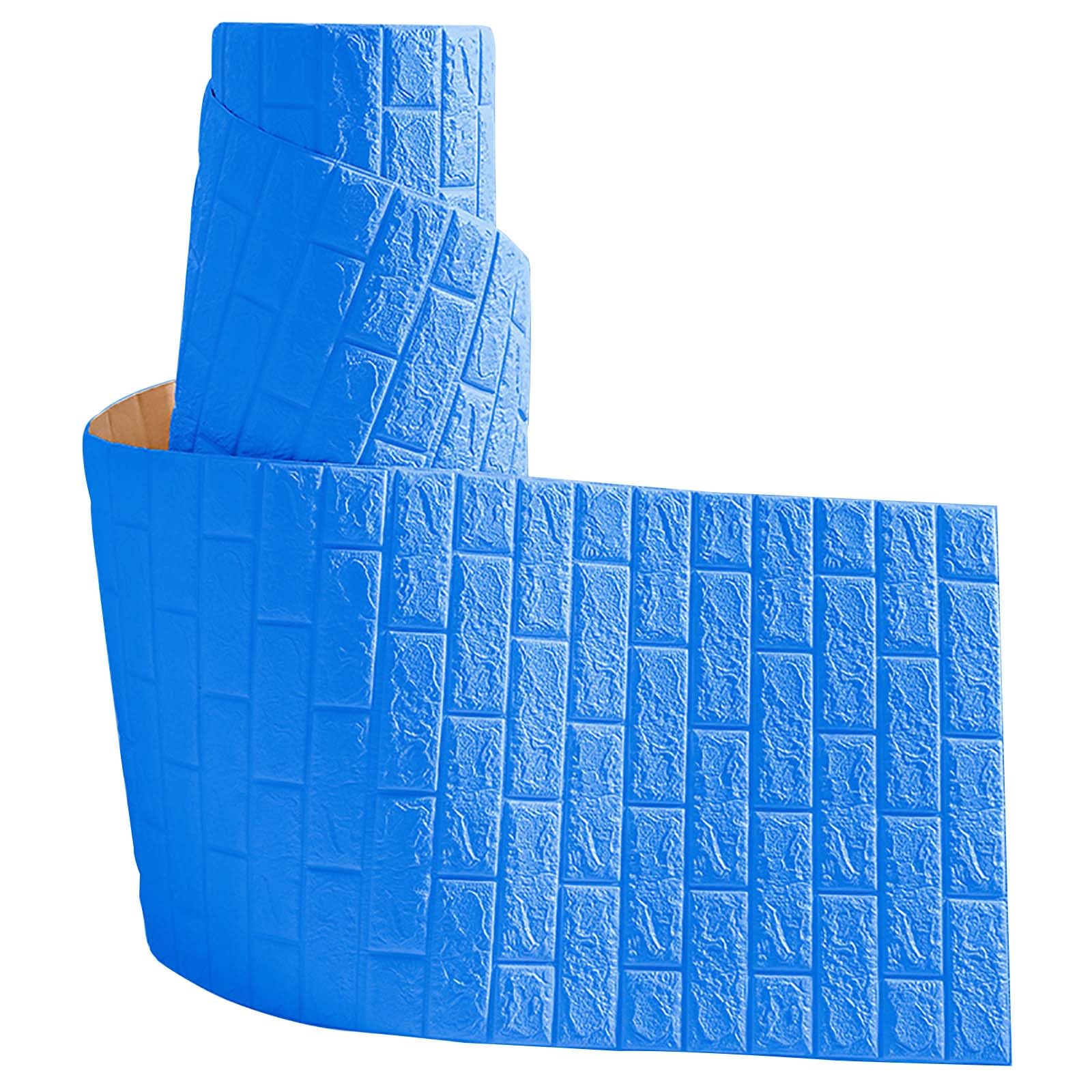 Panneaux muraux auto-adhésifs 3D bleu brique papier peint à décoller
