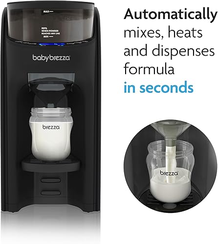 Baby Brezza Formula Pro Advanced Formula Dispenser Machine - Automatically Mix a Warm Formula Bottle Instantly - Easily Make Bottle with Automatic Powder Blending, Black - 2