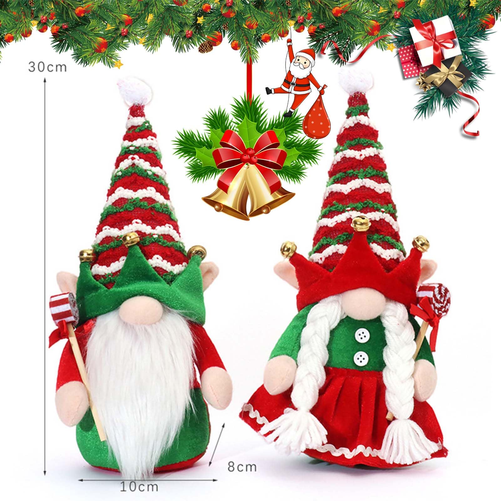 Poupées Gigognes Gnomes Noël - 5 Poupées Emboîtables Tomte Scandinave En Bois - Décoration Festive