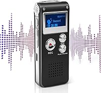 Vista 1 de Mini grabadora de voz para conferencias reuniones y clase -KINOEE 8GB dispositivo de grabación de cinta de audio digital con micrófono de doble