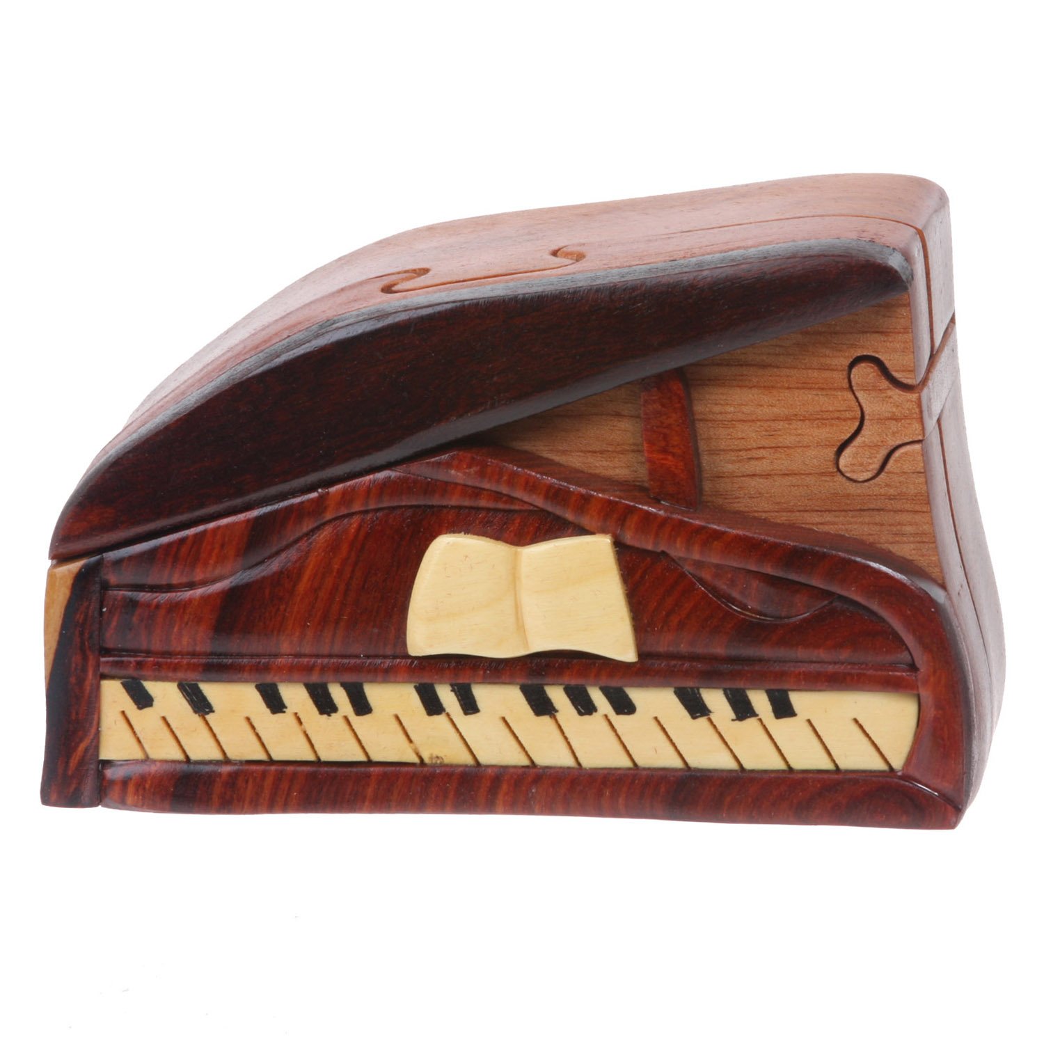 Caja de rompecabezas de madera secreta Beltiscool, diseño de piano en madera de nogal