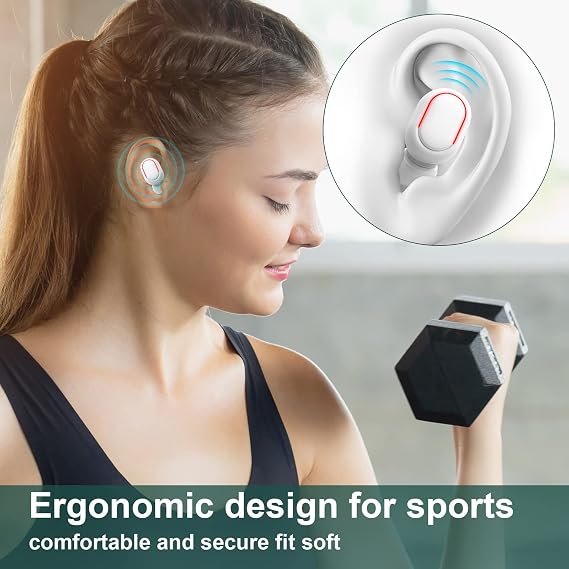 2024 Version True Wireless Bluetooth Earbuds with Charging Case Compatible with Apple & Android, Dual Connect, Built-in Microphone, Stereo Sound in-Ear Bluetooth Headphones Headset - Model 4
