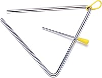 Vista 4 de Instrumento de percusión de triángulo de acero musical de 8 pulgadas con delantero