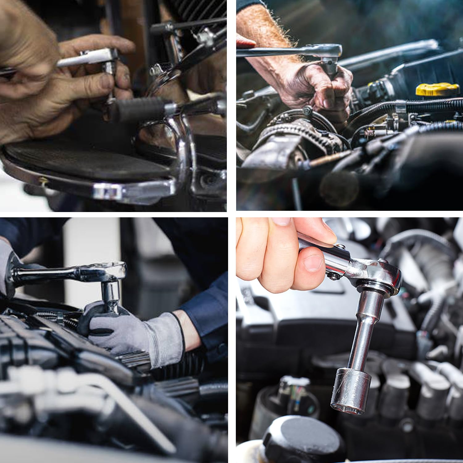 Set di 4 Pezzi Adattatori per Bussole da 1/2" a 3/8", da 3/8" a 1/2", da 3/8" a 1/4", da 1/4" a 3/8" per Bussola a Cricchetto Chiavi Inglesi Chiavi di Riparazione per Automobili