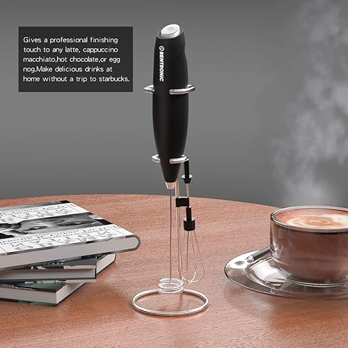 Miniatura 9 de Espumador de leche de doble batidor Batidora eléctrica de mano, batidor de huevos, máquina de espuma para café, café con leche y capuchino, batidor