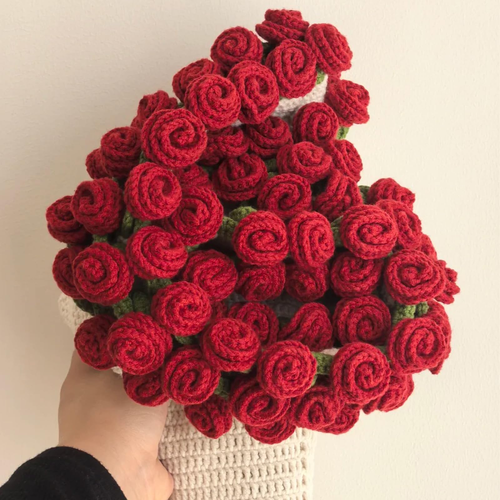 Crochet Bouquet of Flowers, Rose Bouquet Blanket Handmade,Soft Rose Flower Bouquet Knitted Throw Blankets Gifts