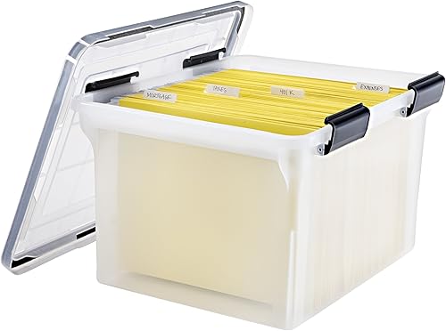 Miniatura 9 de IRIS USA - Caja de almacenamiento de plástico WEATHERPRO de 74 cuartos de galón con tapa duradera y sello y hebillas de cierre seguro, transparente