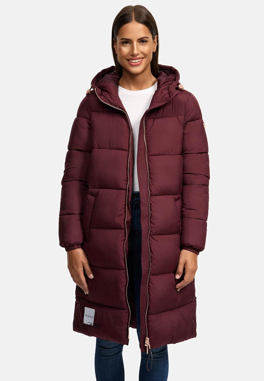 MARIKOO Winterjas voor dames (S-3XL) - gewatteerde jas, lang