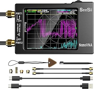 SeeSii NanoVNA-H Analizador de Red Vectorial - Analizador de Antena Edición 3,6 10 KHz - 1,5 GHz MF/HF/VHF/UHF para Pará...