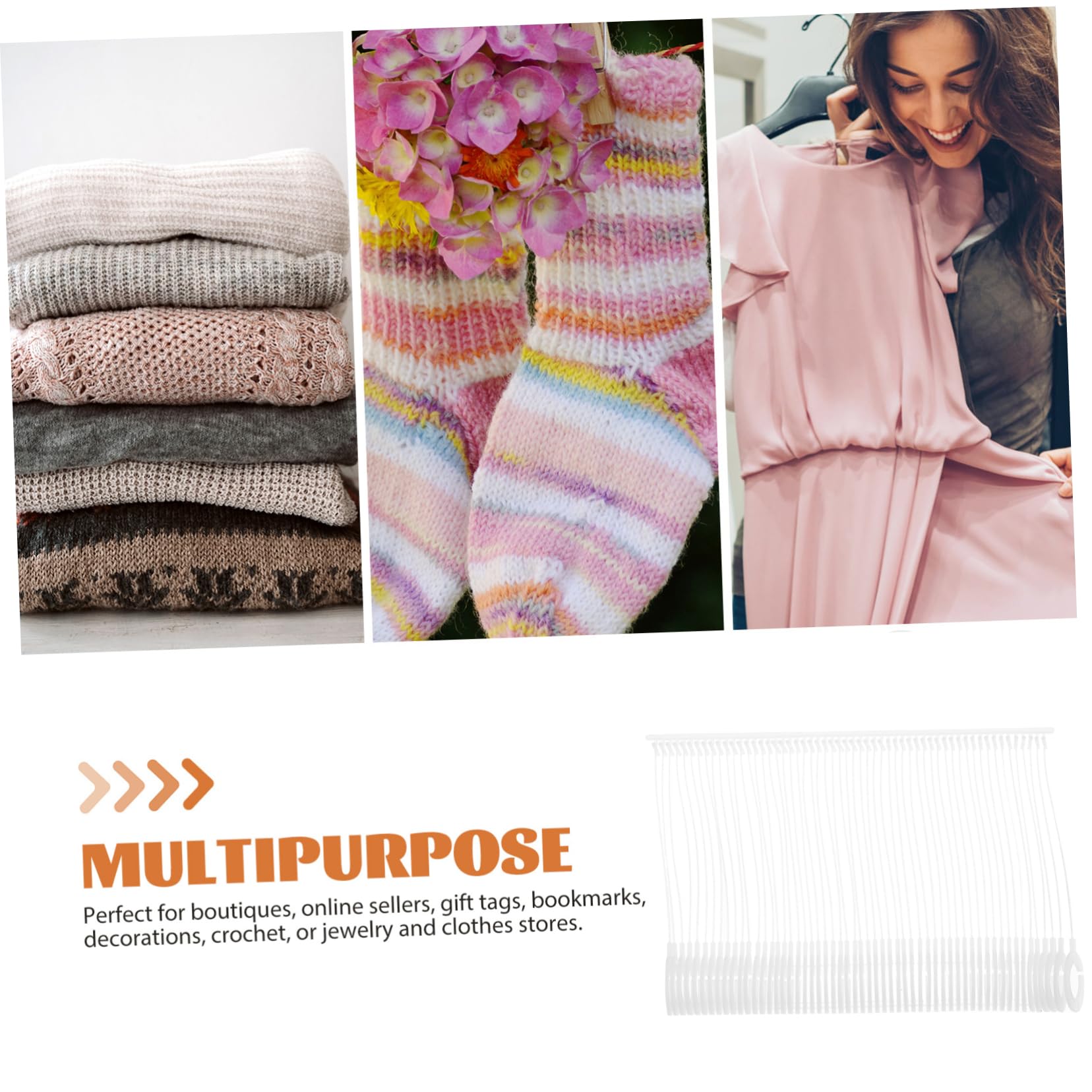 Lurrose 5000pcs Buckle Self-Locking Hook Tagging Fasteners for Clothing Tag Hanger