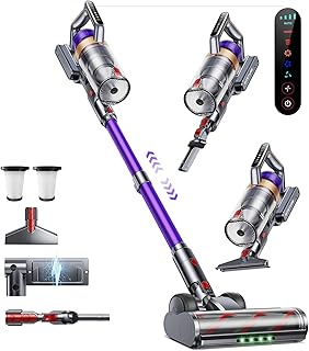 Cordless Vacuum Cleaner, 600W 50KPA Vacuum Cleaners with 1.8L Large Dust Cup, 65 Mins Runtime Vacuum with Wall Mount Charging, Anti-Tangle Brush, Stick Vacuum for Pet Hair, Carpets, Hard Floors