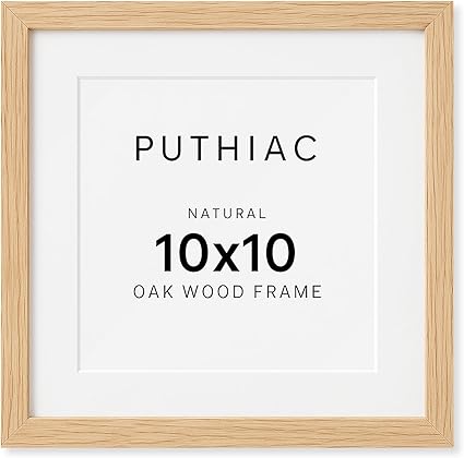 10x10 Oak Wood Picture Frame - Minimalist 10x10 Poster Frame, 10"x10" Frame Wood, Natural Solid Wooden Picture Frames for Wall Art Photo and Prints(1 Pack, Beige)