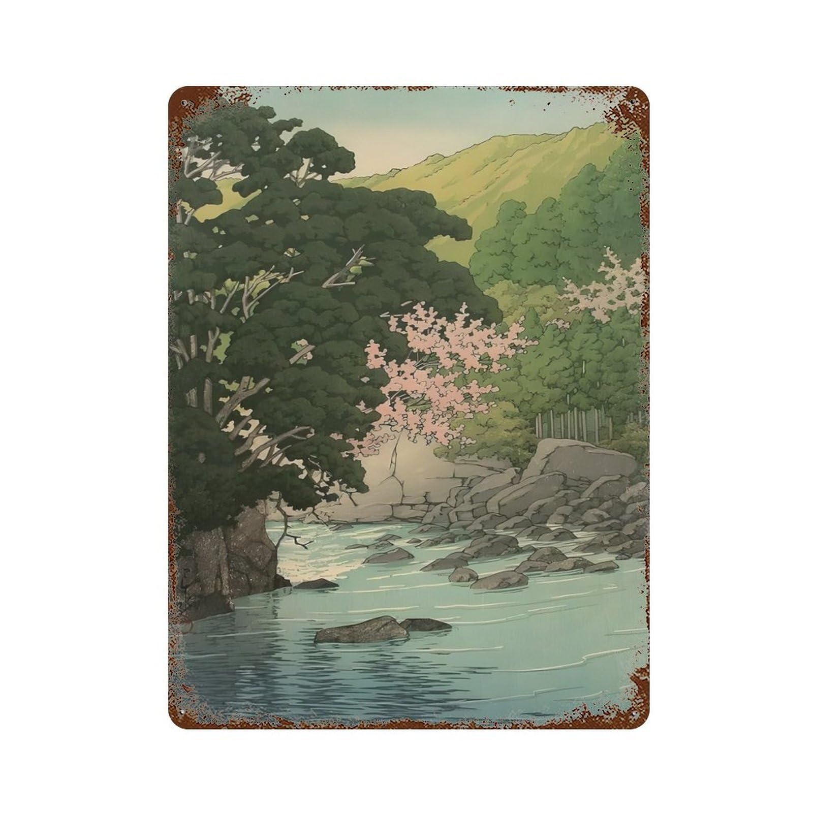 xiaoxiaoshen Hasui Kawase (23) Wall Decor Art Metal Tin Poster Modern Home Decor Art Home Bar Shop Decorations Vintage Sign 40x30cm