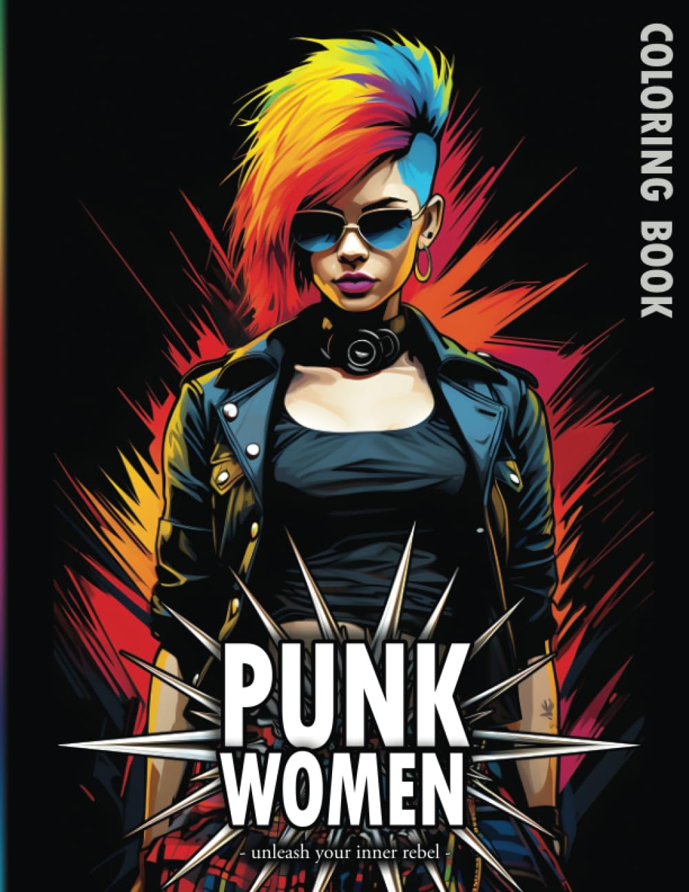 Punk Women Coloring Book for Adults & Teens: Unleash your Inner Rebel on 45 large print coloring pages celebrating fearless Punk Rock Girls, their ... mohawks, tartan skirts and edgy tattoos
