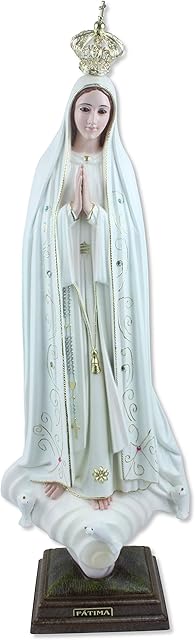 Proposte Religiose Statue of Our Lady of Fatima in hand-painted resin with glass eyes. Height 55 cm