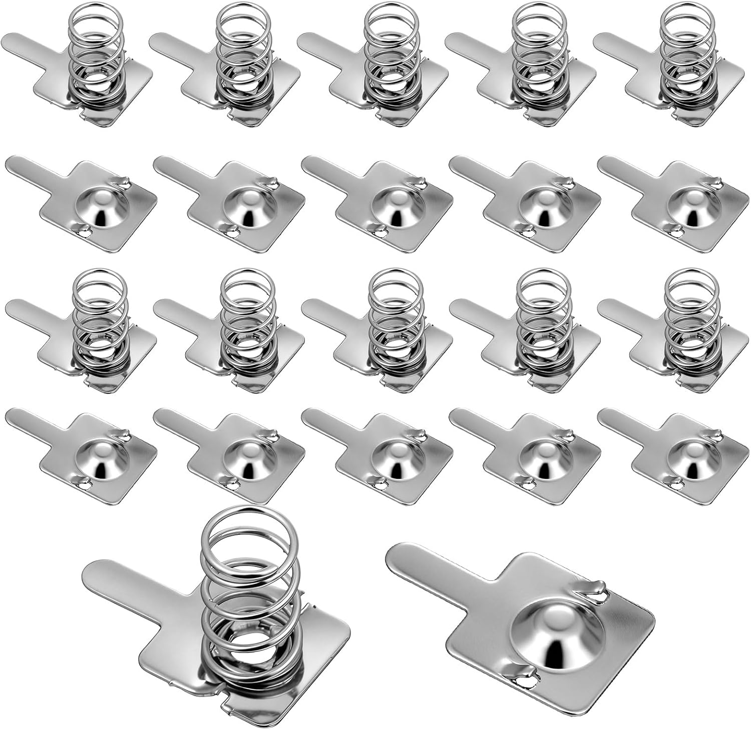 30Pairs Battery Springs AA Battery-Contacts Battery Negative to Positive Conversion Spring Contact Batteryspring Contact Plate Replacement for Remote Control Battery-Charger (9x9mm)