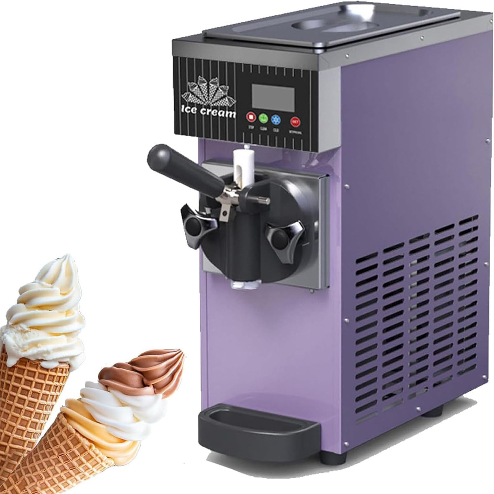 Machine À Glace À L'italienne Professionnelle, Machine À Glace Comptoir, Machine À Glace À L'italienne Professionnelle Domestique, Texture Lisse Délicate, Pour Restaurants Magasins Desserts Purple