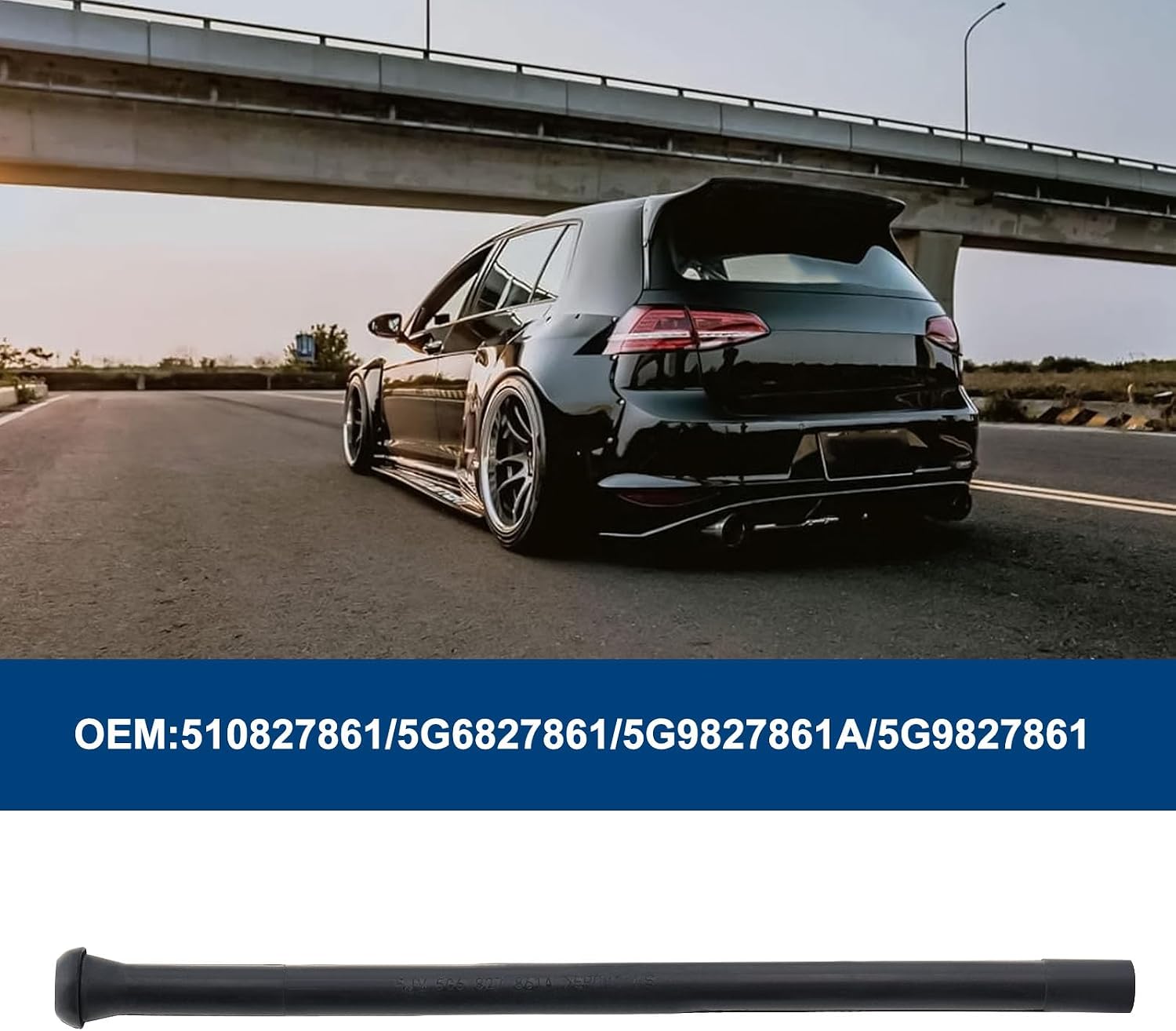 The Lord of the Tools 1Pc Black 15.5cm Long Car Water Drain Pipe Hose Pipeline 510827861 5G6827861 5G9827861A Compatible with VW Golf MK6 MK7 7.5