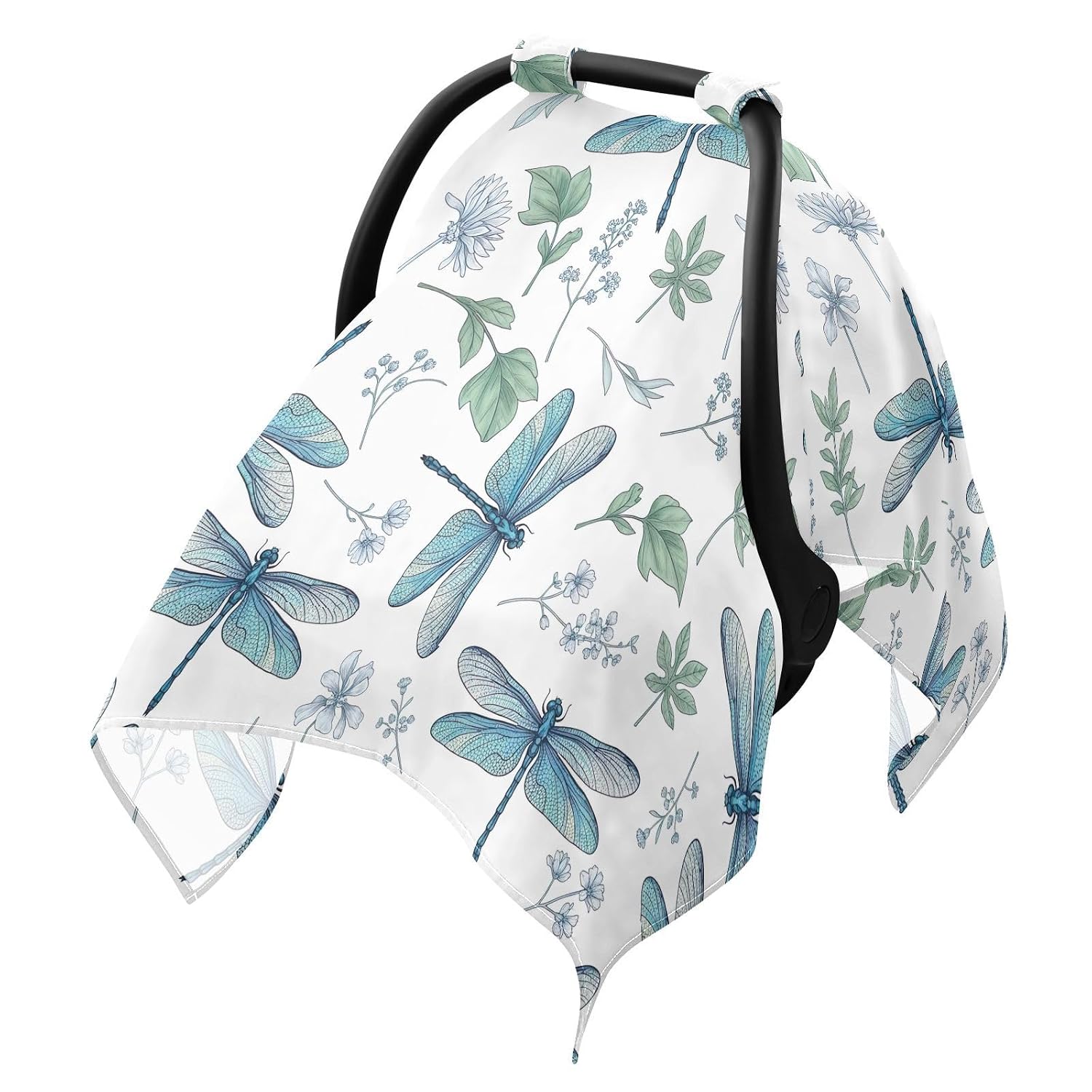 Dragonflies Wildflowers Universal Infant Carrier Cover and Nursing Cover