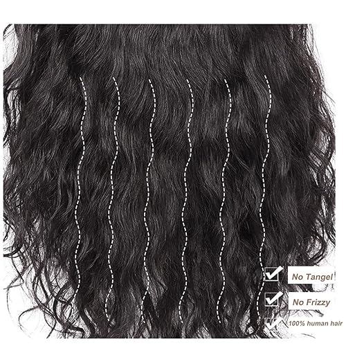 Miniatura 6 de Toppers de cabello humano ondulado natural de 14 pulgadas para mujer, parte derecha, 5.1 x 5.5 in, sin costuras, tupé, rizado, clip en la parte