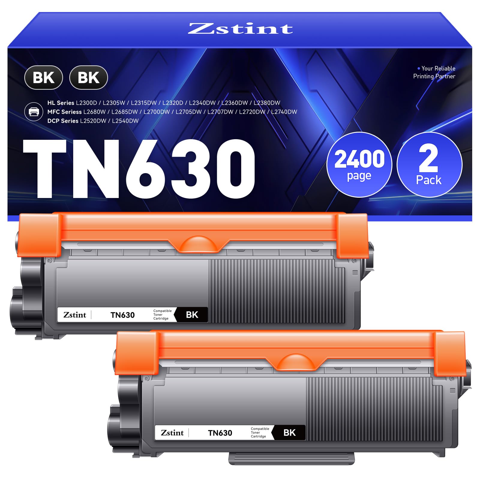 TN630 Toner Cartridge Replacement Compatible for Brother TN-630 TN660 TN-660 HL-L2380DW HL-L2320D HL-L2340DW DCP-L2540DW MFC-L2700DW MFC-L2720DW