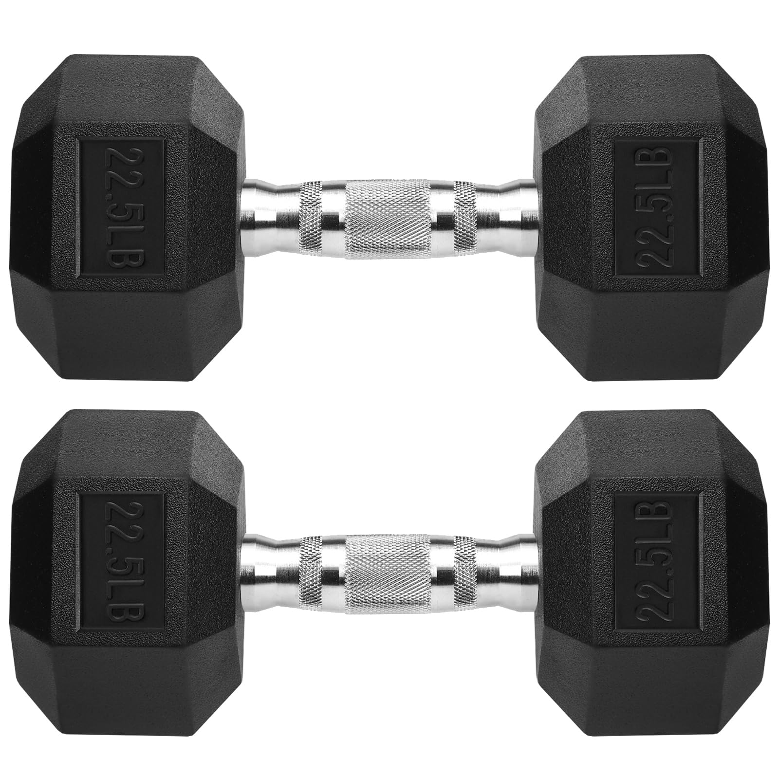 Snapklik.com : Hex Dumbbells Rubber Coated Cast Iron Hex Black Dumbbell ...
