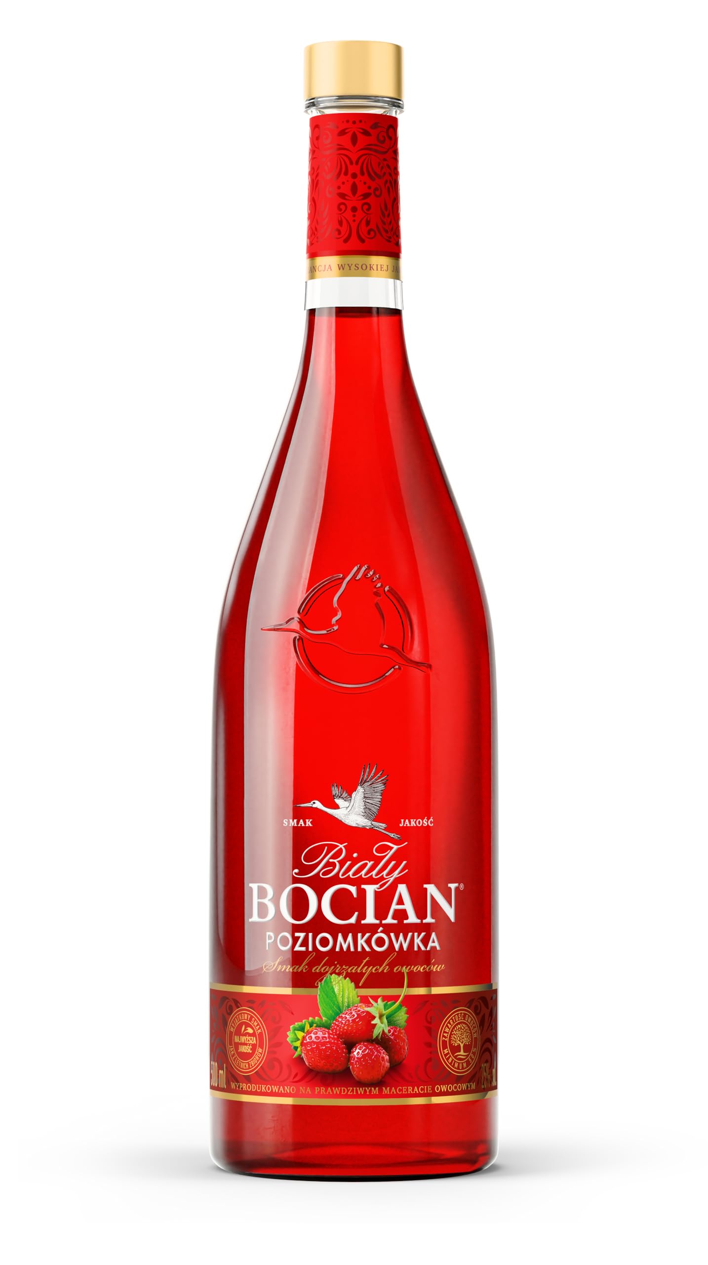 Bialy Bocian Poziomkowka Wild Strawberry Liqueur, 500ml, 25% ABV