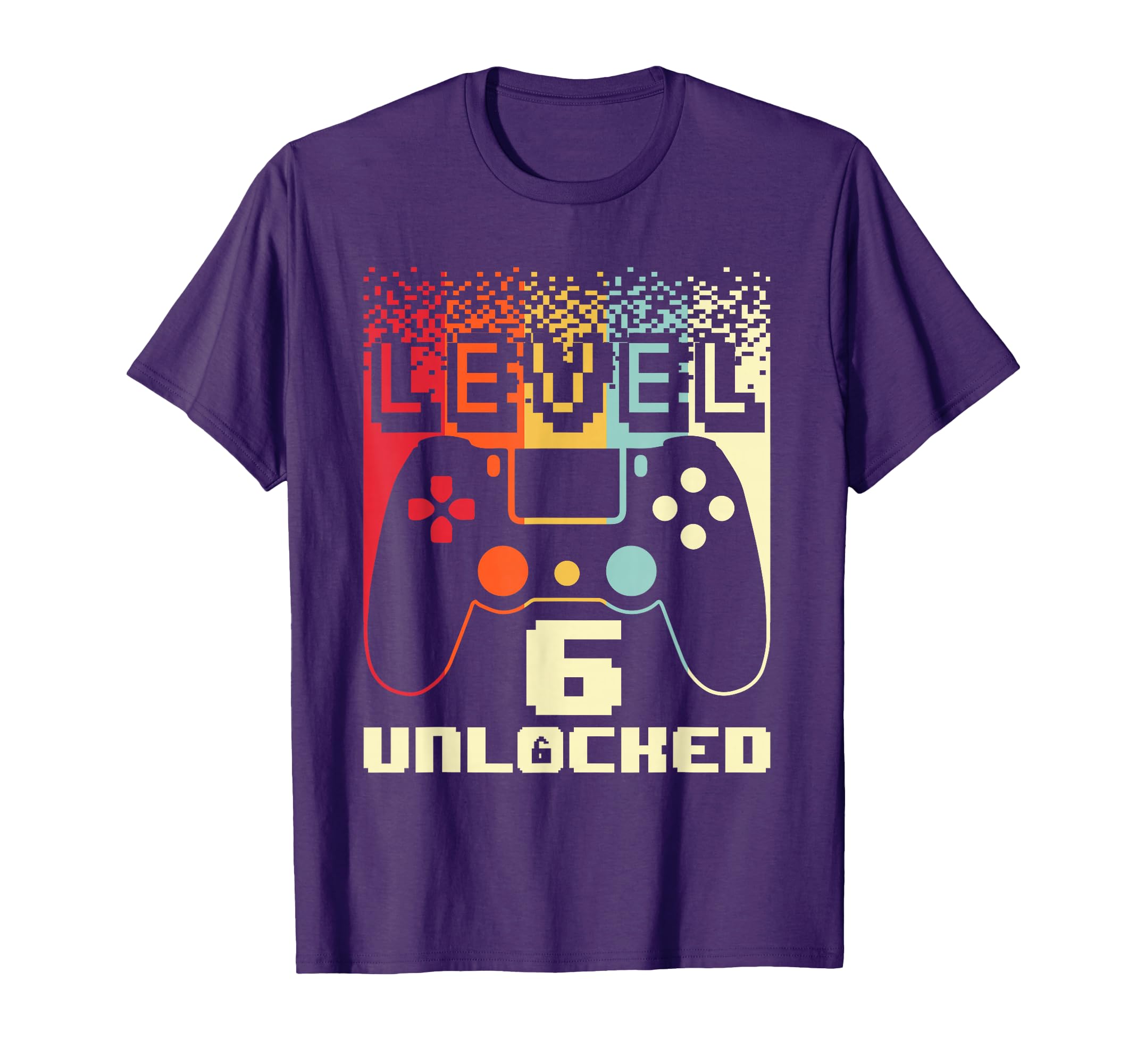 6th Birthday Art For Boys Level 6 Unlocked Gamer 6 Year Old T-Shirt