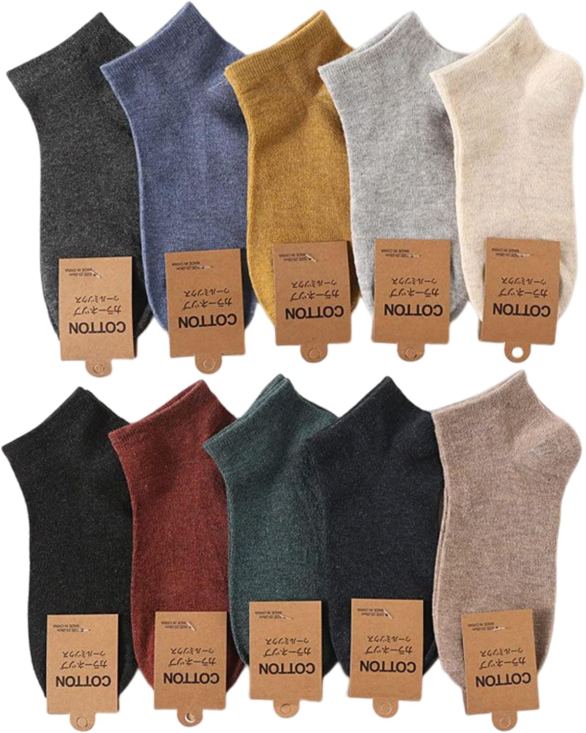 10 Pairs Short Tube Boat Socks for Men Simple Color Soft Breathable Ankle-High Casual Sports Cotton Socks Short for Men