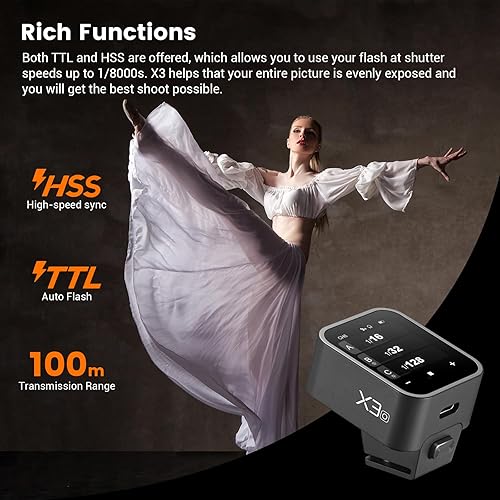 Miniatura 2 de Godox Disparador de flash inalámbrico X3O X3-O TTL para cámara Olympus Panasonic, transmisor de flash inalámbrico de pantalla táctil de 2.4G