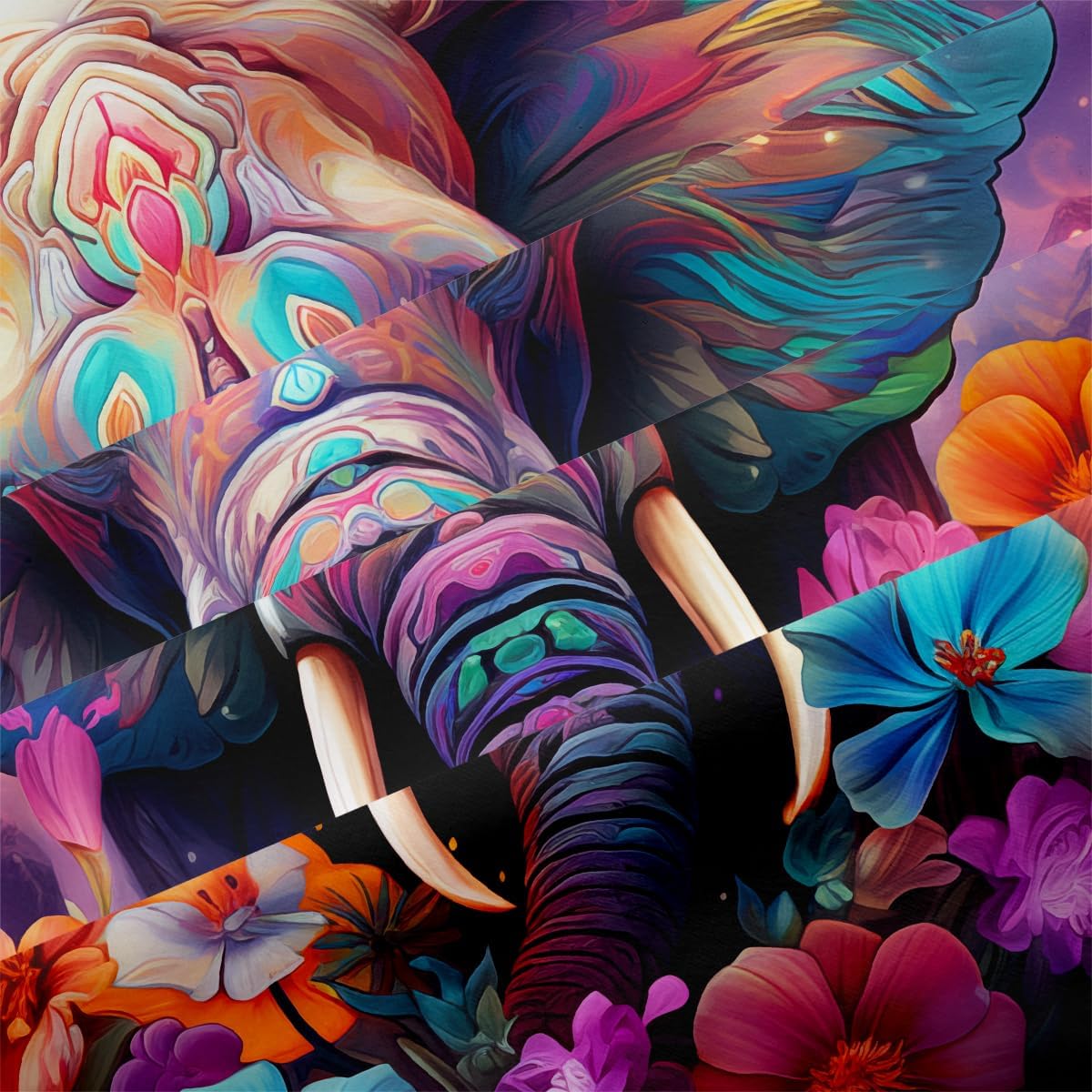 Queen Size Comforter Set Purple Beautiful Elephant Comforter Set Comforter Sets Kids Adult Bedroom Quilt Set with Pillowcases - Image 6