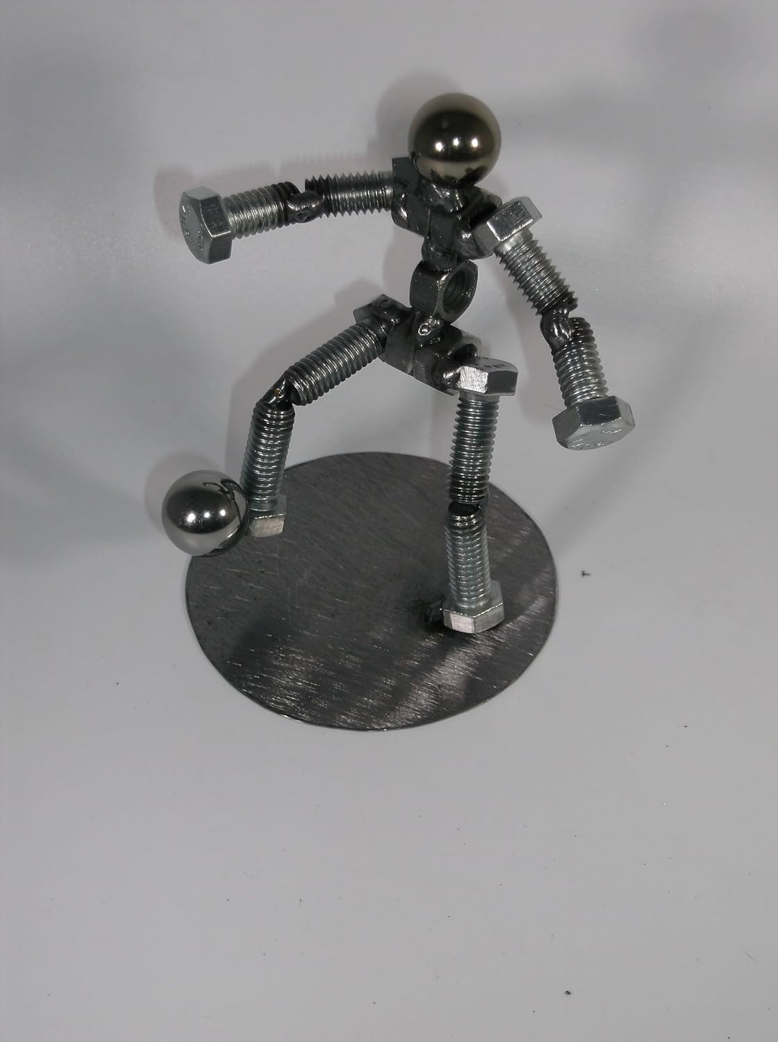 Soccer Player Metal Bolt Figurine