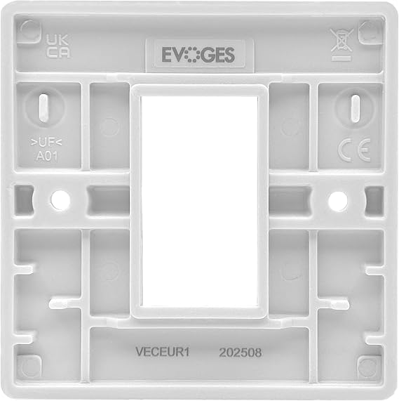 Vector Modular Faceplates – White, 1G / 2G / 4G – Euro Module Size 25x50mm & 50x50mm & 100x50mm – Gloss Finish, UK Wiring Accessories (1 Gang (25x50mm))