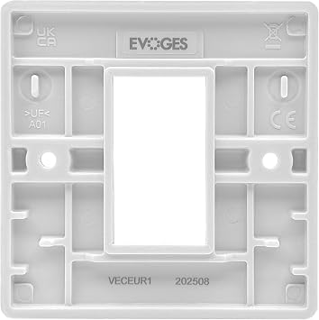 Vector Modular Faceplates – White, 1G / 2G / 4G – Euro Module Size 25x50mm & 50x50mm & 100x50mm – Gloss Finish, UK Wiring Accessories (1 Gang (25x50mm))