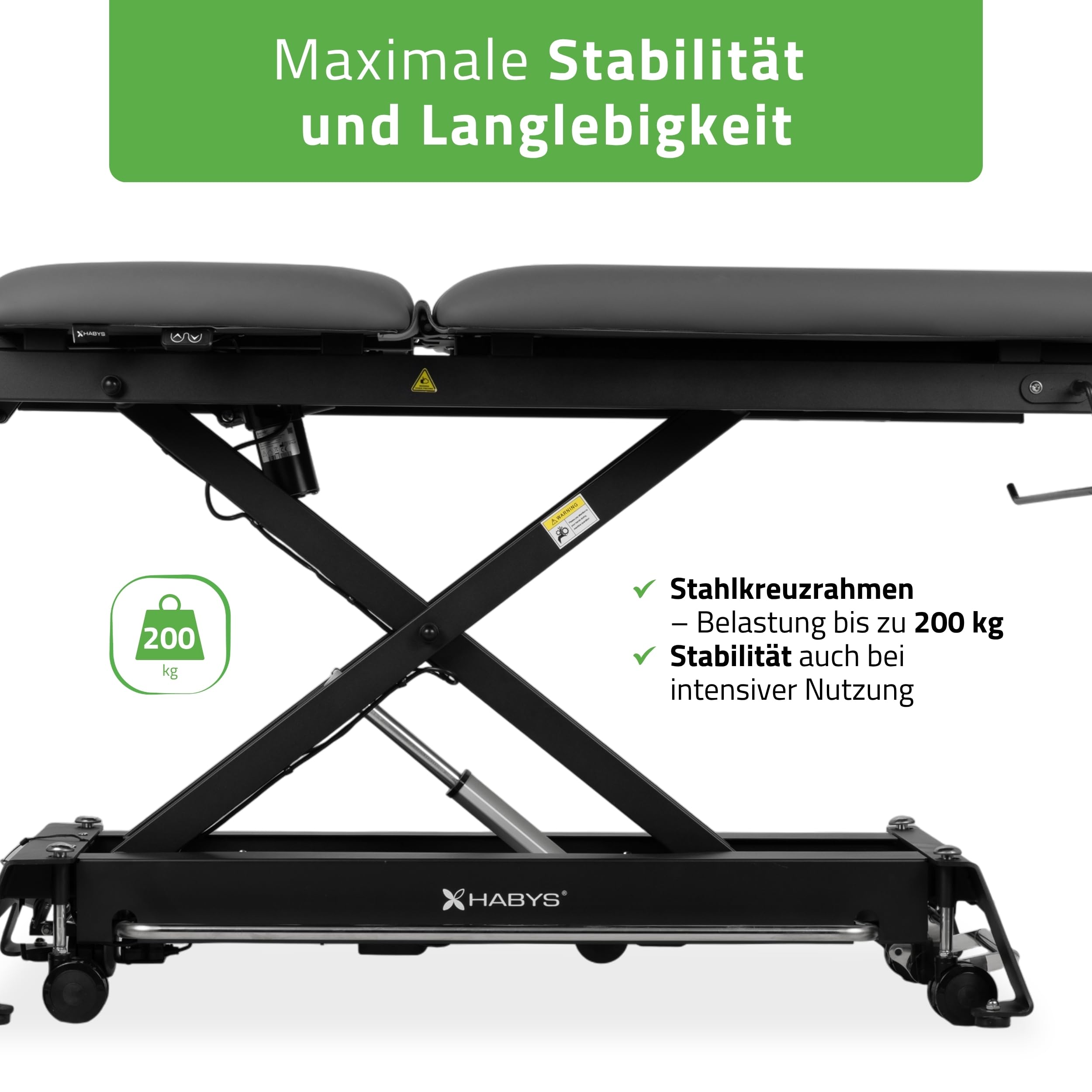 HABYS Massageliege Elektrisch 5-Segmente, Massagebank für Therapieliege | Elektrische Massageliege Höhenverstellbar 196 x 68cm, Kosmetikliege Elektrisch bis zu 200kg mit ERGO-Kissen, Evero Cross X5