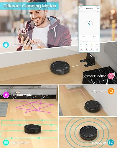 Miniatura 7 de Lefant Robot aspirador con potente succión de 2200 Pa, 120 minutos, sin enredos, WiFiAlexaAPPBluetooth, limpieza de programación, aspiradora