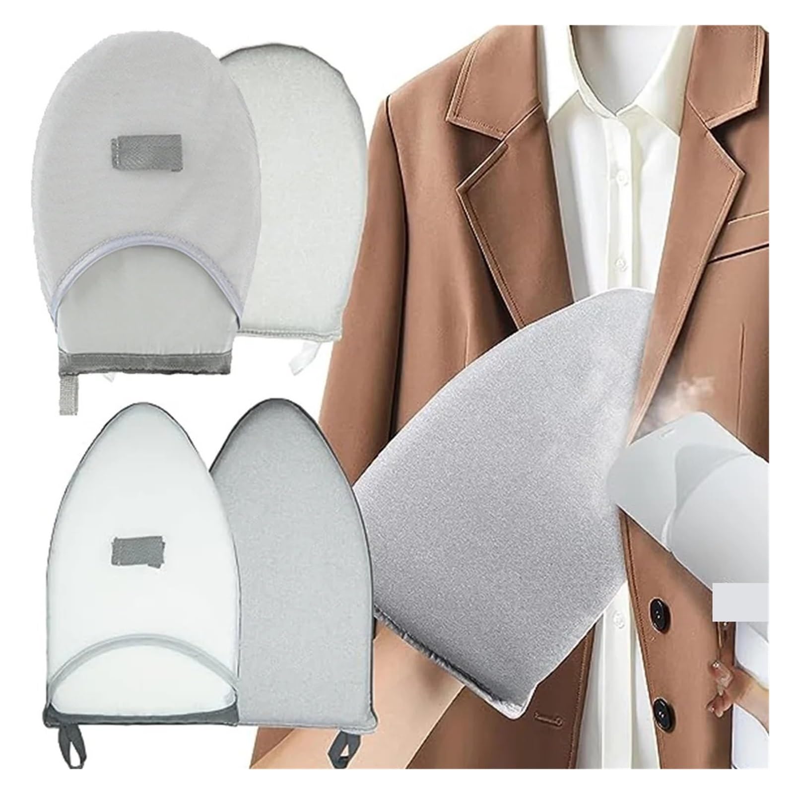 Kleidungsdampfer Bügelhandschuhe Isolierte Handschuhe mit Handbügelbrett Home Garment Steamer Wasserdichter Anti-Dampf-Handschuh Tragbarer Mini-Bügeleisenhalter für Kleidung Hemden Bügeln(Mix-10PCS)