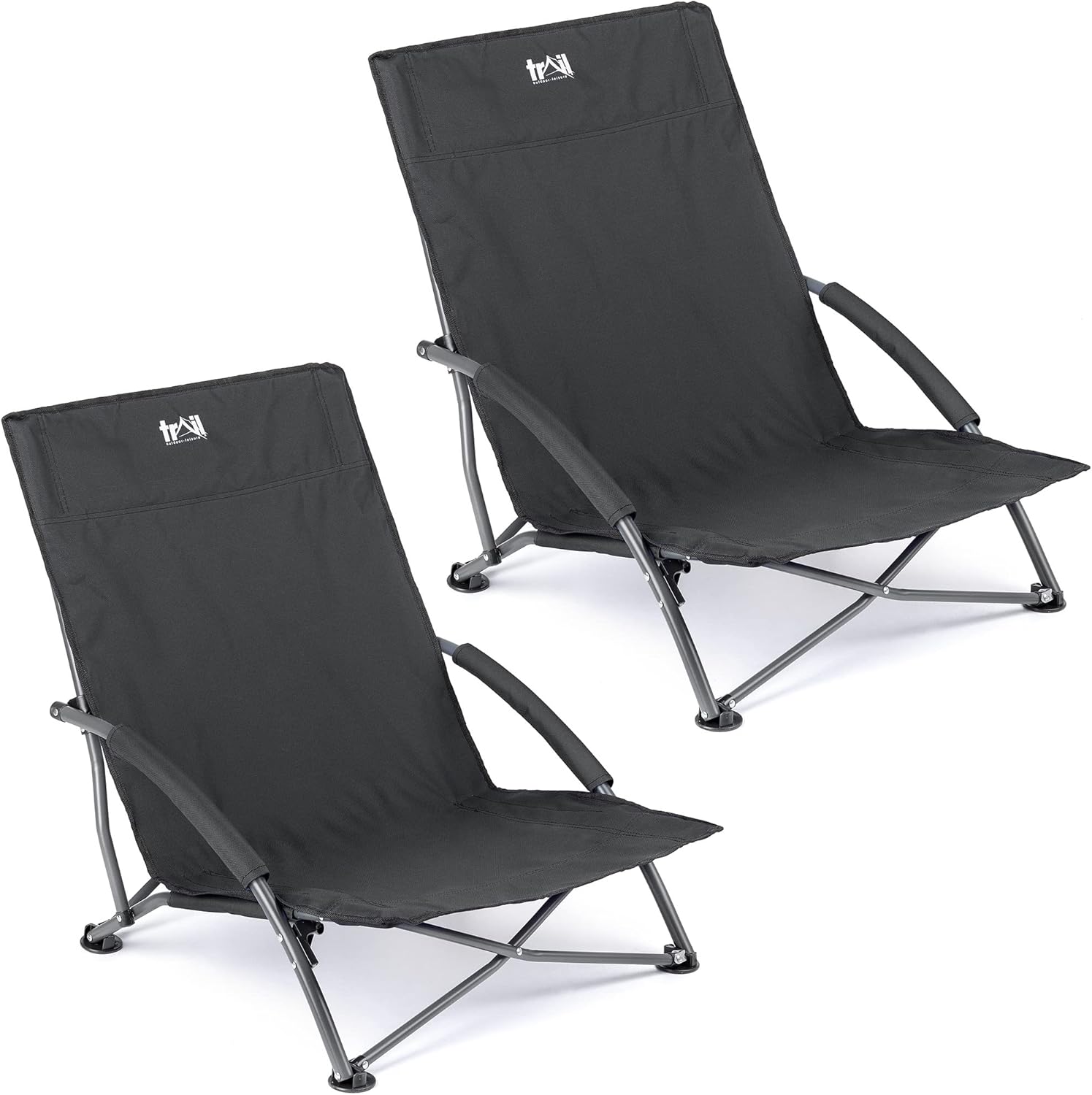 Trail Sisken Low Beach Chair Folding Lightweight Black Sun Lounger Seat