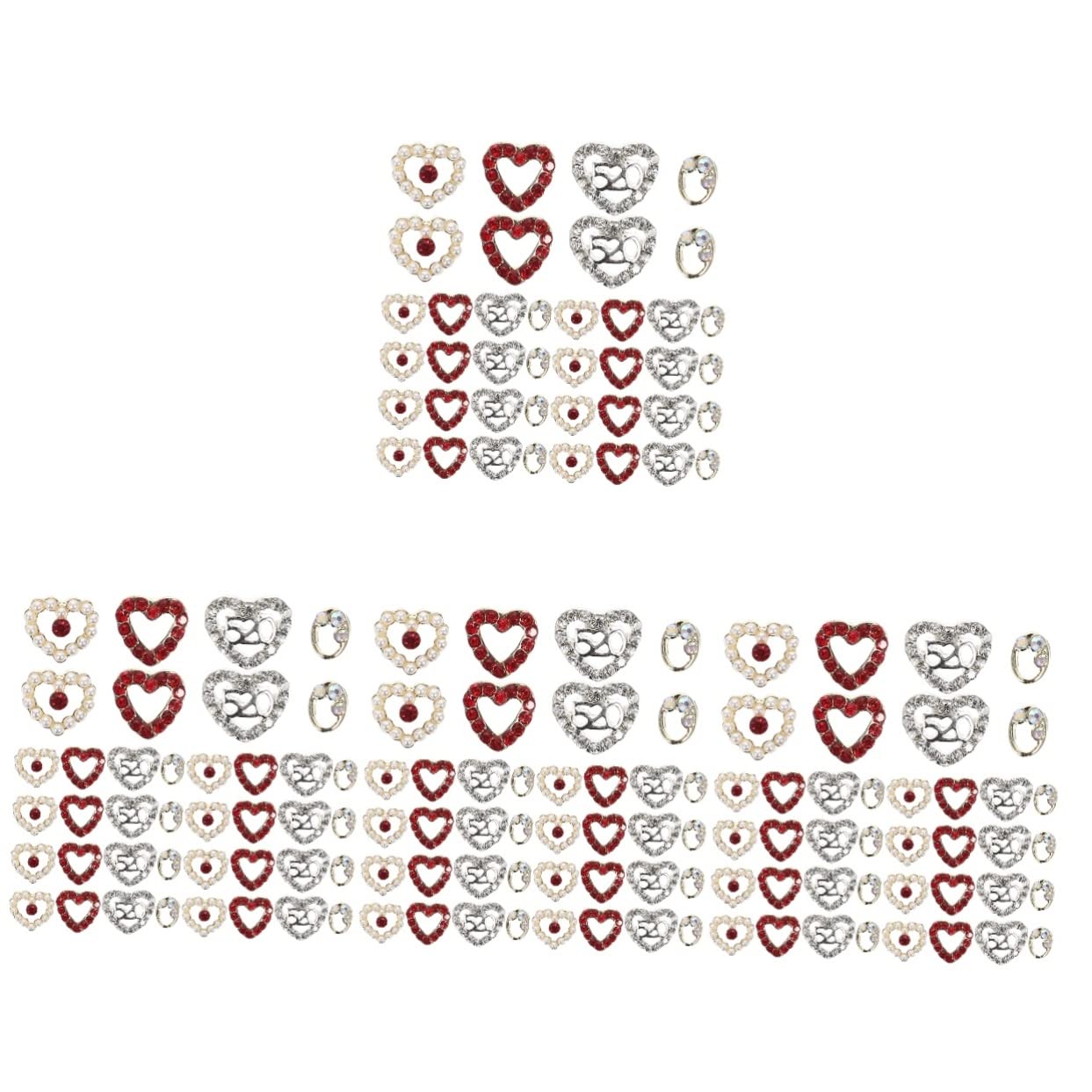 FRCOLOR 160pezzi Ciondoli Per Unghie Forma Di Cuore Con Rhinestones Per Decorazioni Manicure Per Artigianato e Festività Eleganti e Creativi