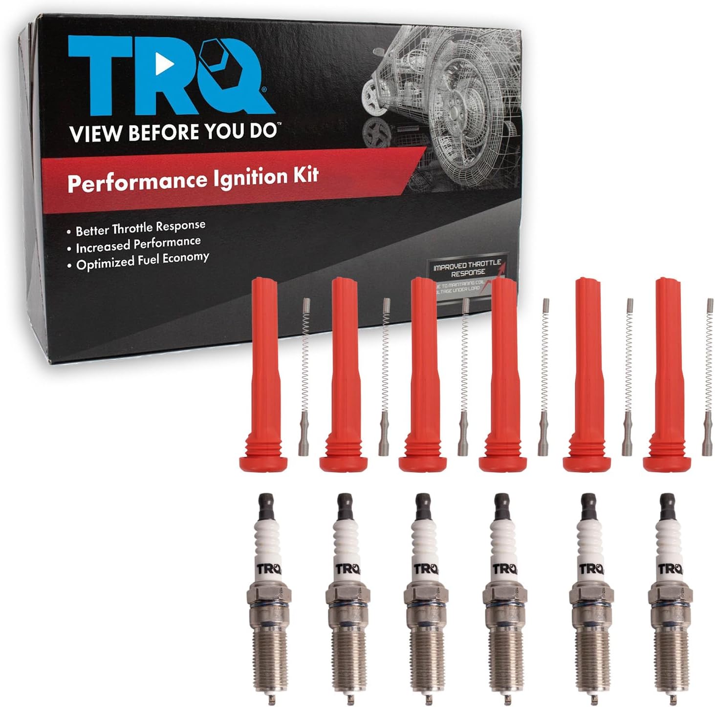 TRQ Ignition Coil and Spark Plug Kit 12 Piece Compatible with 2017 Ford F-150 2018-2021 Expedition 2018-2021 Lincoln Navigator