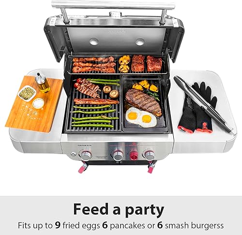 Miniatura 15 de Utheer Plancha reversible de cerámica de aluminio de 16.3 x 13 pulgadas, 50% más ligera, placa de parrilla plana y acanalada antiadherente 2 en 1