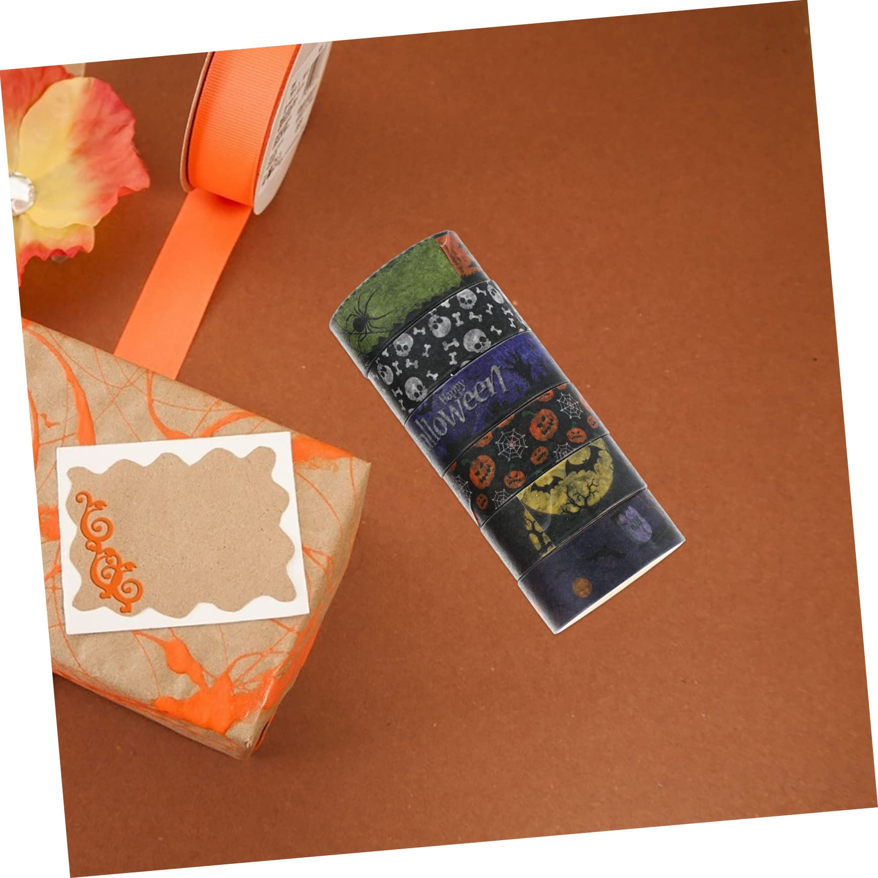 TEHAUX 72piezas Cintas Washi Decorativas De Halloween De Diseño Temático para Manualidades y Decoración De Fiestas Accesorios Creativos para Scrapbooking y Proyectos