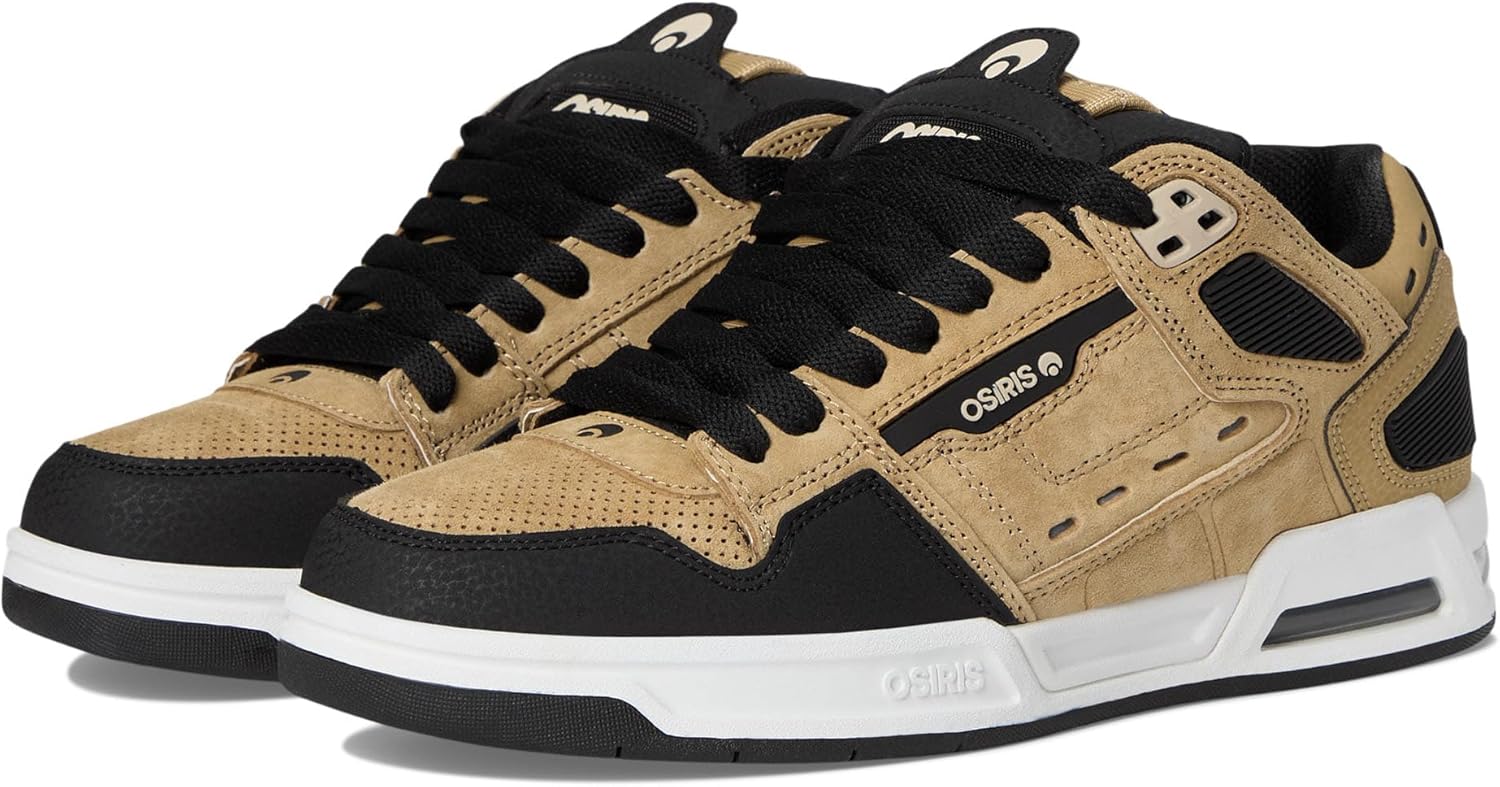 Osiris Men's Peril Skate Shoe, Tan/Black/White, 6
