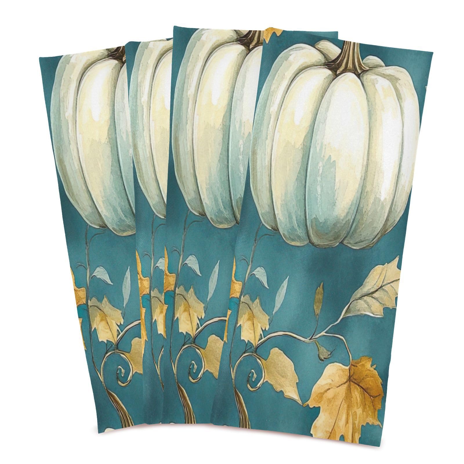 STAYTOP Thanksgiving Pumpkin Kitchen Dish Towel Set,6Pcs Drying Kitchen Towels Tea Towels Gift Set for Drying Cleaning Cooking Baking