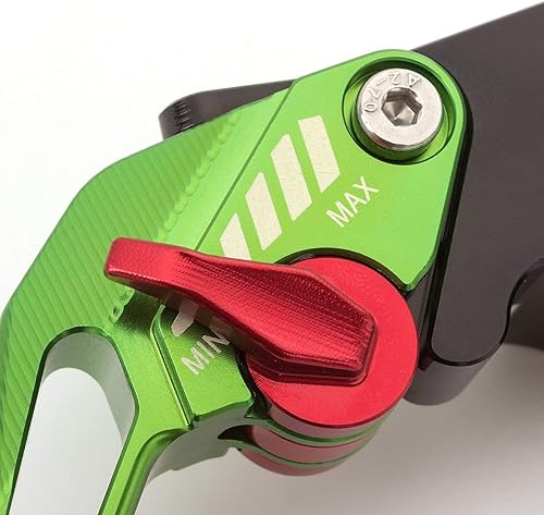 Miniatura 5 de Ajuste para Honda Kawasaki Yamaha Aprilia KTM Triumph BMW Ducati motocicleta ajustable corto embrague palancas de freno Set 3d bisel rombo flecos,