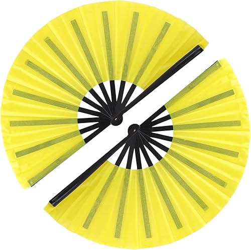 Miniatura 17 de Paquete de 2 abanicos de mano plegables grandes, abanicos de tela retro vintage de tela de nailon, ventilador de mano chino de Kung Fu Tai Chi para