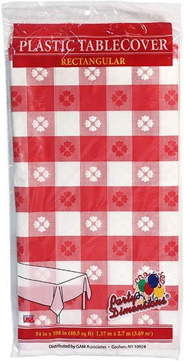 Party Dimensions Single Count Rectangular Plastic Tablecover, 54 by 108-Inch, Yellow : Home & Kitchen